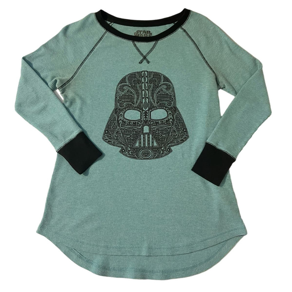 Star Wars Darth Vader Womens Thermal Long Sleeve Sleep Shirt Cotton Blend Size S